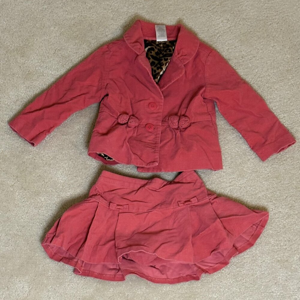 Girls suede skirt and jacket set